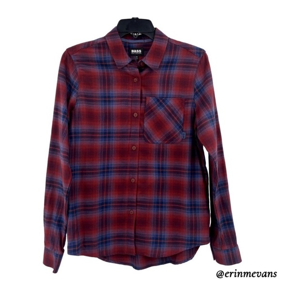 Bass Outdoor Tops - Bass Outdoor Plaid Long Sleeve Button Up Shirt Women’s XS Oversized New
